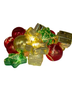 Serie Navideña 20 Led De Figuras De Metal Luz Cálida 4.5mts