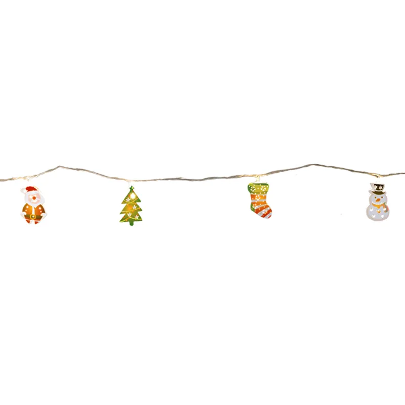 Serie Navideña 20 Led De Figuras De Metal Luz Cálida 4.5mts