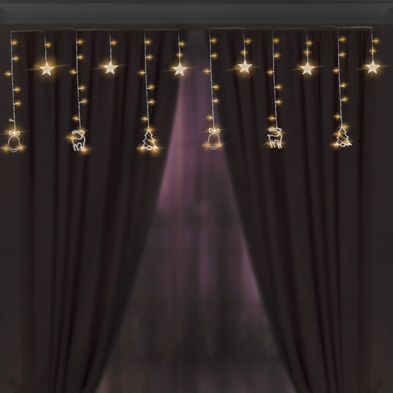 Serie Navideña Cascada Figuras Navideñas Luz Cálida 3.5mts - Image 8