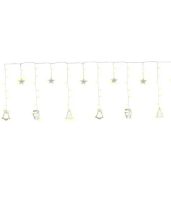 Serie Navideña Cascada Figuras Navideñas Luz Cálida 3.5mts