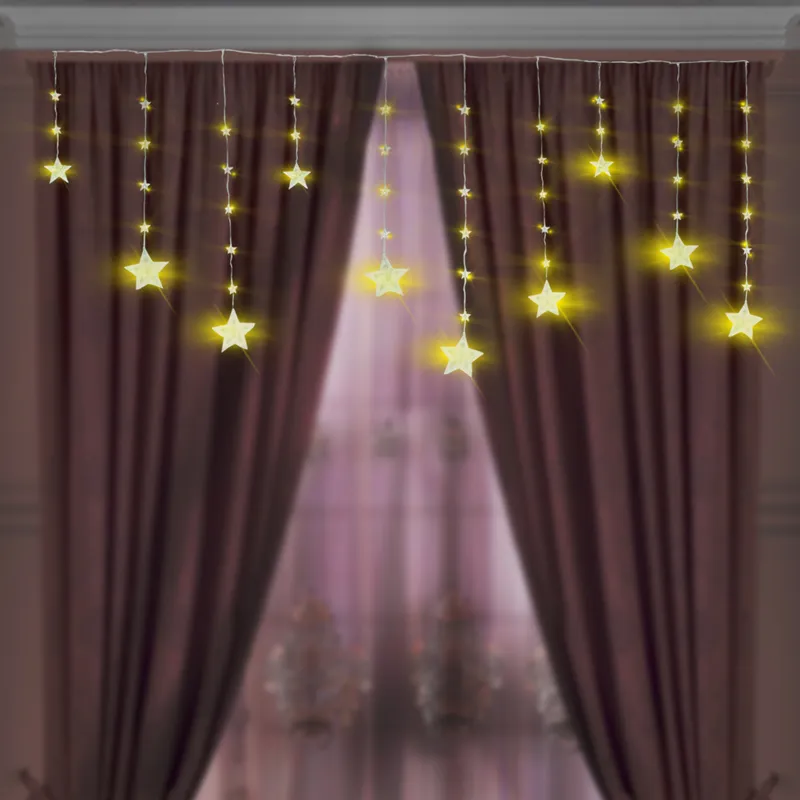 Serie Navideña Cascada De Estrellas Led Luz Cálida 3.5mts - Image 6