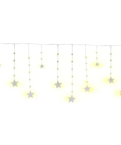 Serie Navideña Cascada De Estrellas Led Luz Cálida 3.5mts
