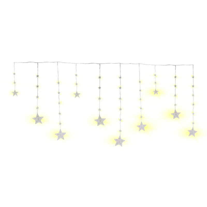 Serie Navideña Cascada De Estrellas Led Luz Cálida 3.5mts