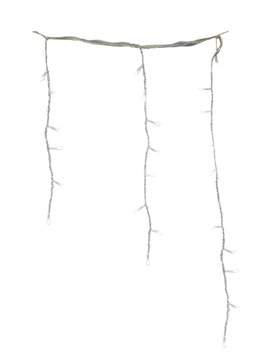 Serie Cascada Navideña 1200 Led Luz Blanca 24mts 8 Funciones