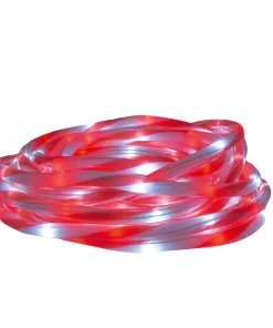 Serie Manguera Navideña Caramelo Luz Led Roja Y Blanca 10mts