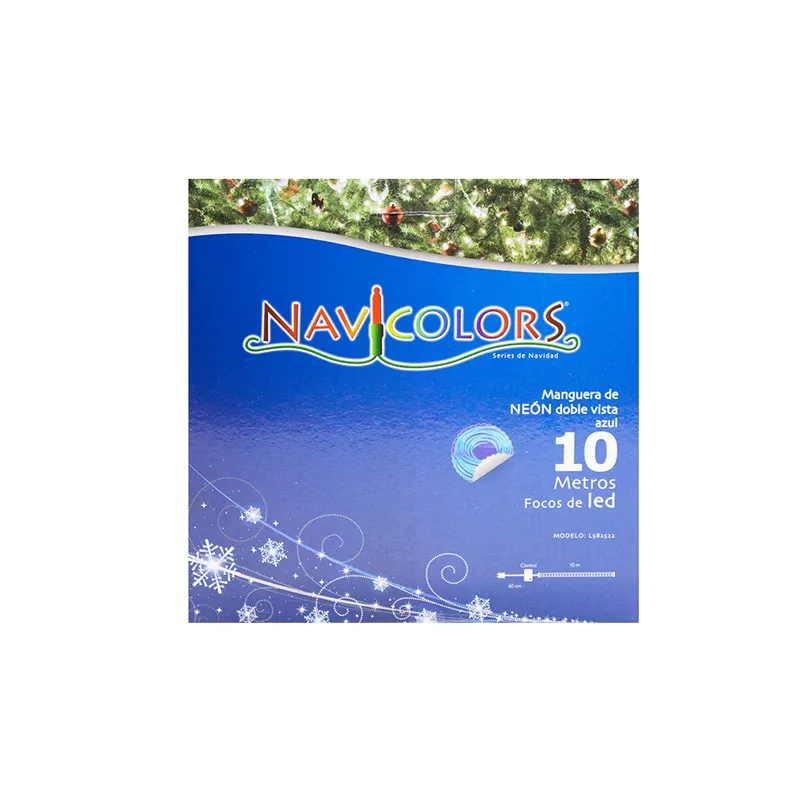 Manguera Navideña Luz Led Neon Azul Doble Vista 10 Metros - Image 6