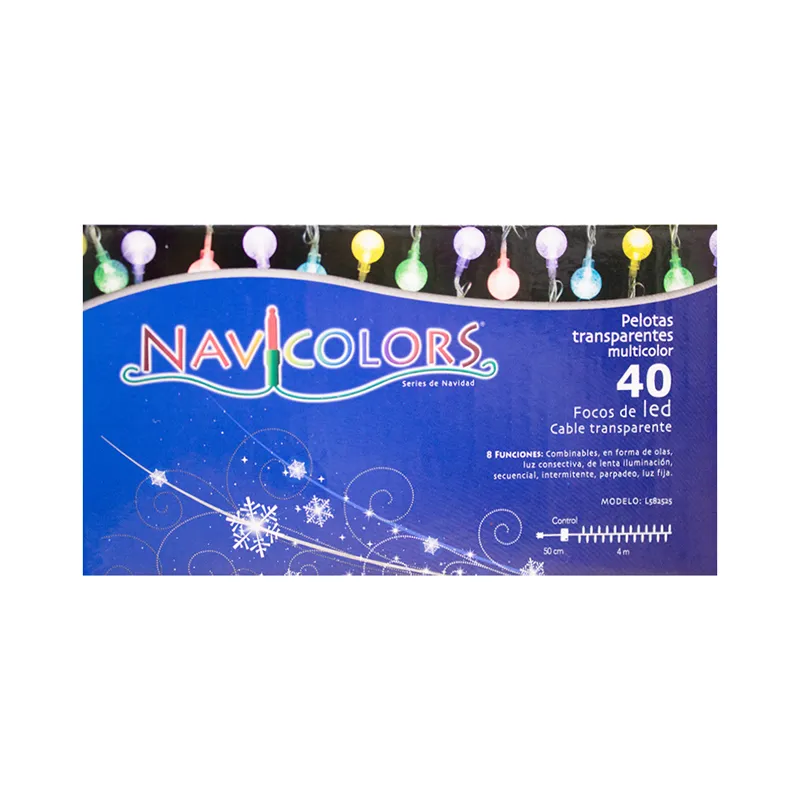 Serie Navideña 40 Luces Led Burbuja Luz Multicolor 4.5 Mts - Image 7