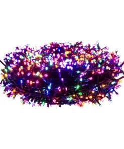 Serie Navideña 2000 Led Luz Multicolor 90mts Cable Verde 8 Funciones