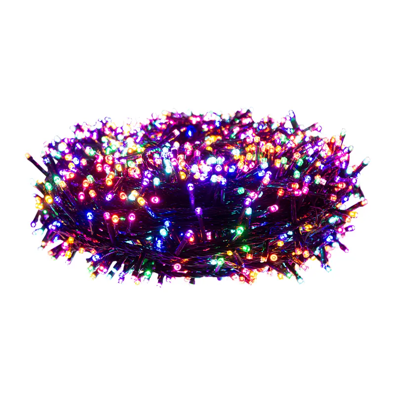 Serie Navideña 2000 Led Luz Multicolor 90mts Cable Verde 8 Funciones