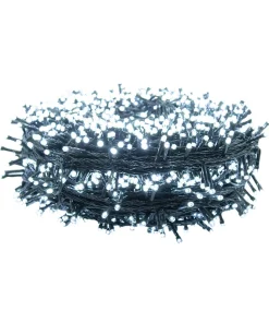 Serie Navideña 2000 Led Luz Blanca 90mts Cable Verde 8 Modos