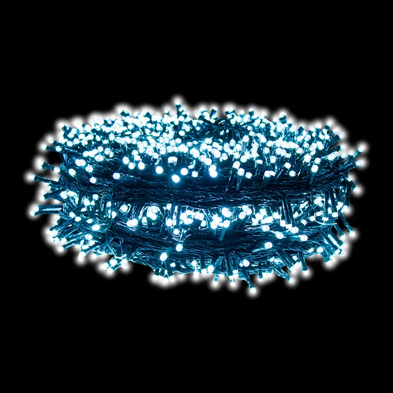 Serie Navideña 2000 Led Luz Blanca 90mts Cable Verde 8 Modos - Image 5