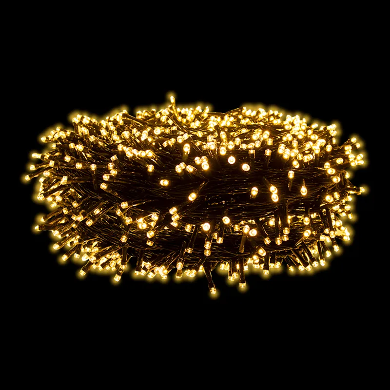 Serie Navideña 2000 Led Luz Cálida 90mts Cable Verde 8 Modos - Image 3