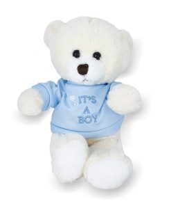 Oso de Peluche Blanco con Suéter baby shower