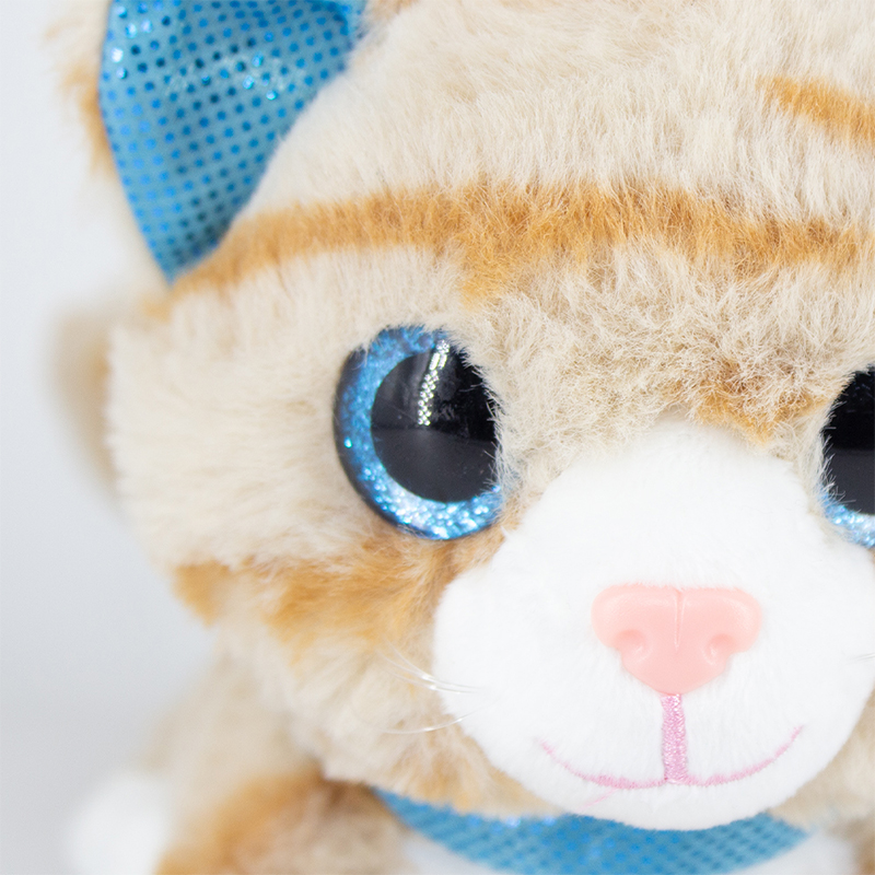 Peluche de gato atigrado con ojos brillosos chico - Image 8