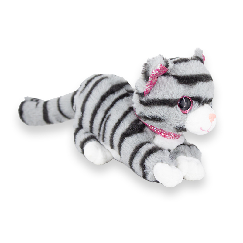 Peluche de gato atigrado con ojos brillosos chico - Image 9