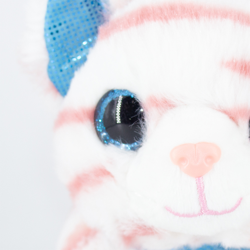 Peluche de gato atigrado con ojos brillosos chico - Image 14