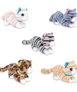 Peluche de gato atigrado con ojos brillosos grande