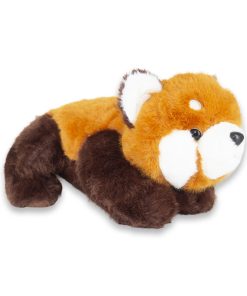 Peluche de Panda Rojo con pelaje naranja recostado