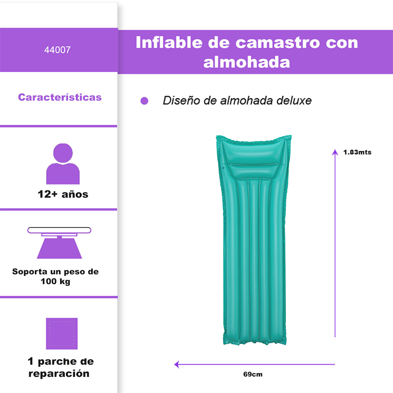 Cama Montable Flotador Inflable Colorido Mate 183 Cm Bestway - Image 5