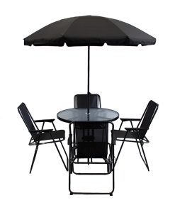 Mesa con Sillas y Sombrilla para Jardín
