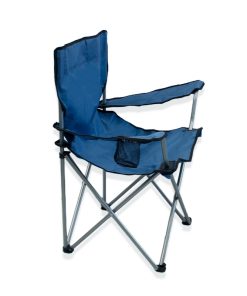 Silla Plegable Exteriores Azul Acero Con Portavasos Cap.86kg