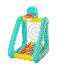 Inflable Infantil 3 En 1 Portería, Skee-Ball Y Tiro Al Blanco
