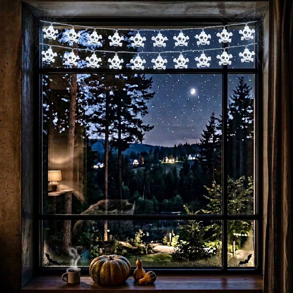 Serie De Luces Halloween Cabeza De Calavera 20l Led 8f - Imagen 8