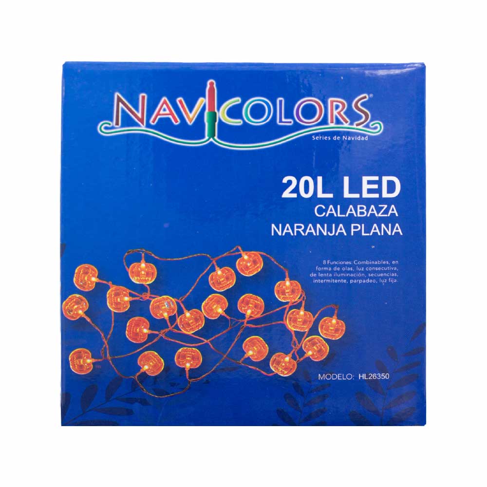 Serie De Luz Led Calabaza Plana Naranja 20 Focos 4.50 Mts - Image 9