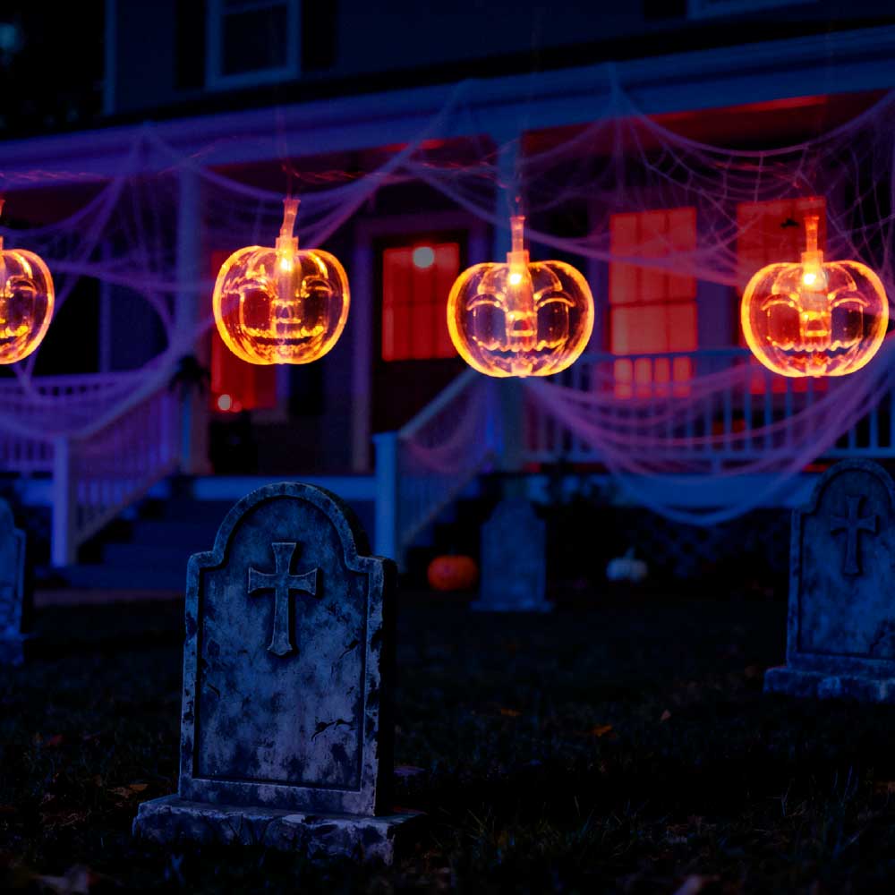 Serie De Luz Led Calabaza Plana Naranja 20 Focos 4.50 Mts - Image 8