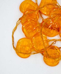Serie De Luz Led Calabaza Plana Naranja 20 Focos 4.50 Mts